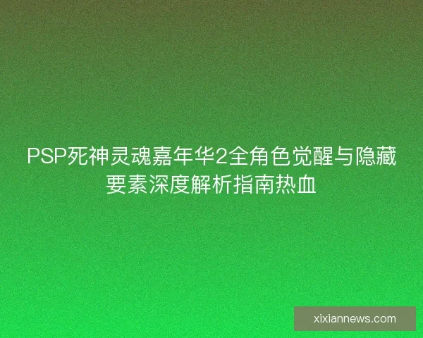 PSP死神灵魂嘉年华2全角色觉醒与隐藏要素深度解析指南热血